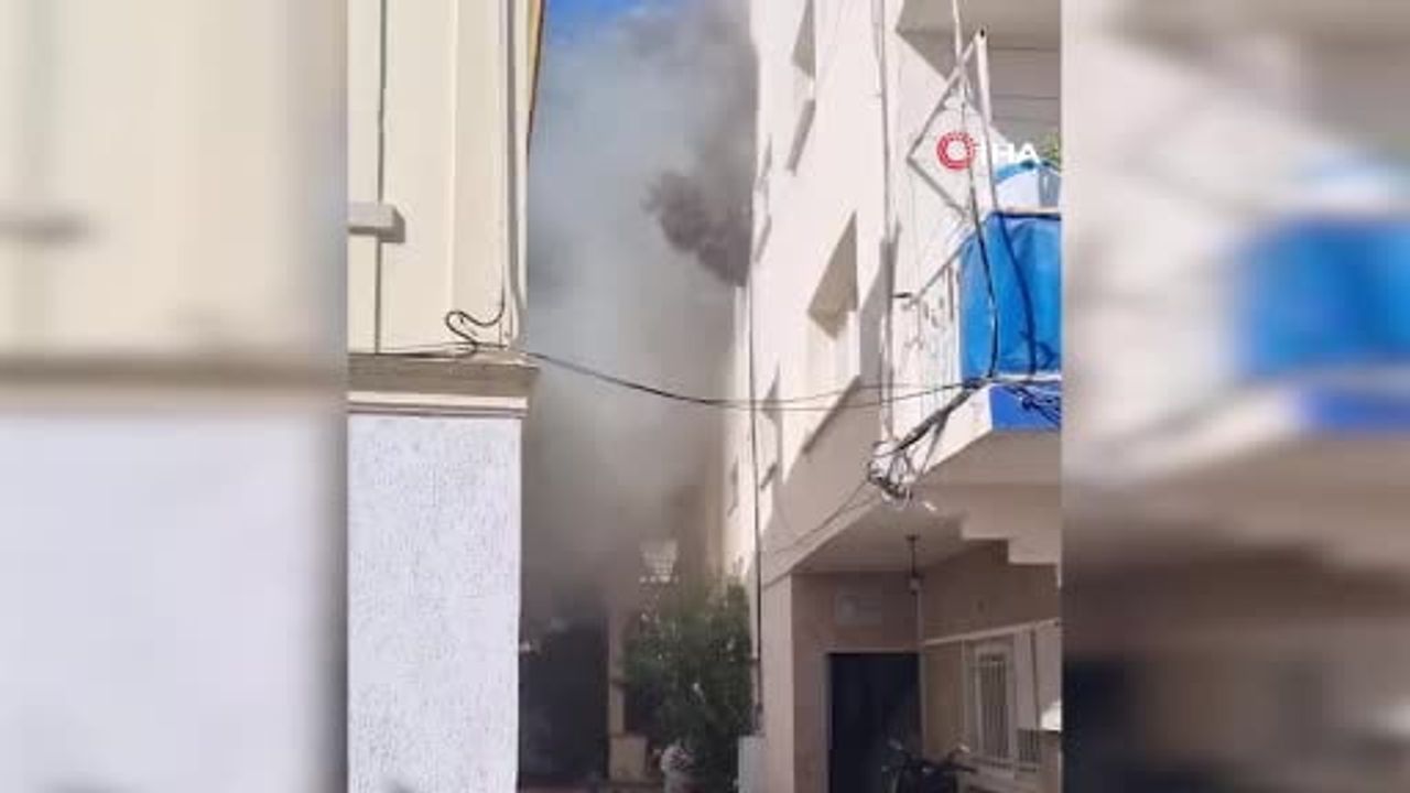 Bodrum'da ev yangını mutfak kullanılamaz hale geldi