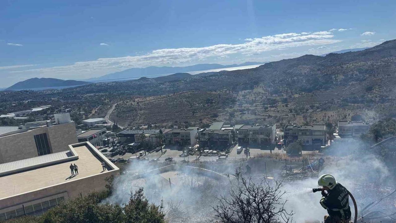 Bodrum'da makilik yangını itfaiye ekipleri kısa sürede kontrol altına aldı