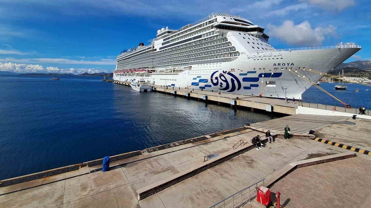 Bodrum limanına 1.203 yolcuyla dev kruvaziyer yanaştı