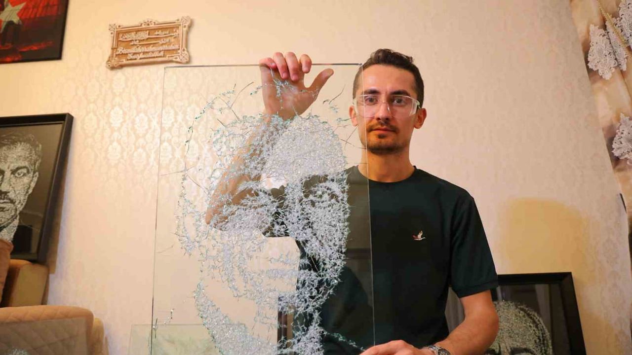 Camı sanat eserine dönüştüren lastik tamircisinin meslek dönüşümü