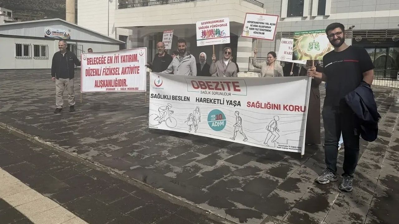 Çermik'te sağlıkçılar adımlarla obeziteye dikkat çekti