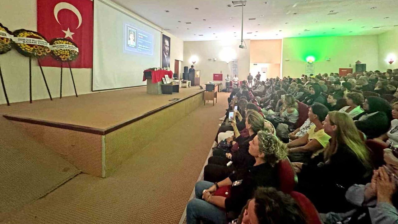 Çeşme eğitim camiası müdür Nemide Korkmaz'ı son yolculuğuna uğurladı