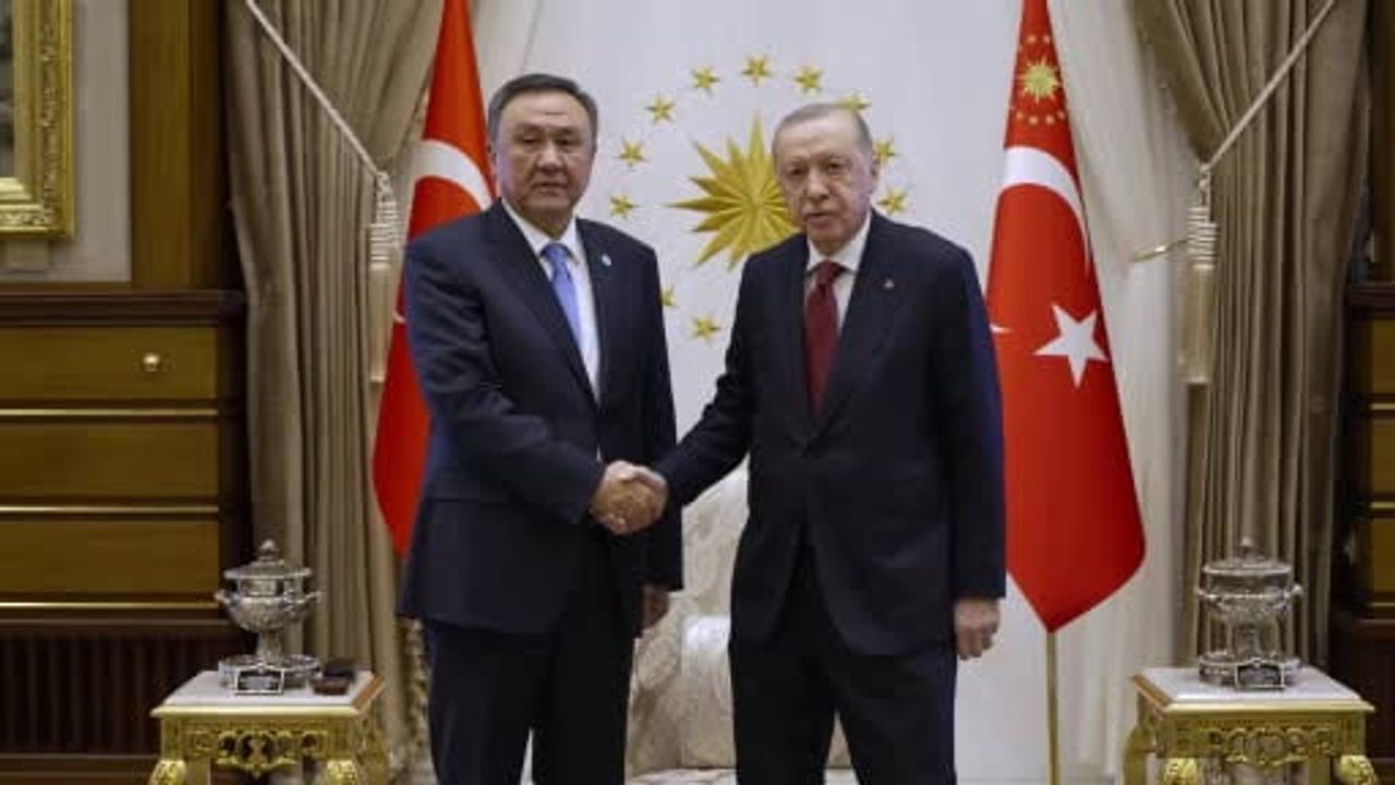 Cumhurbaşkanı Erdoğan'dan Türk Devletleri Teşkilatı Genel Sekreteri Ömüraliyev'e resmi kabul