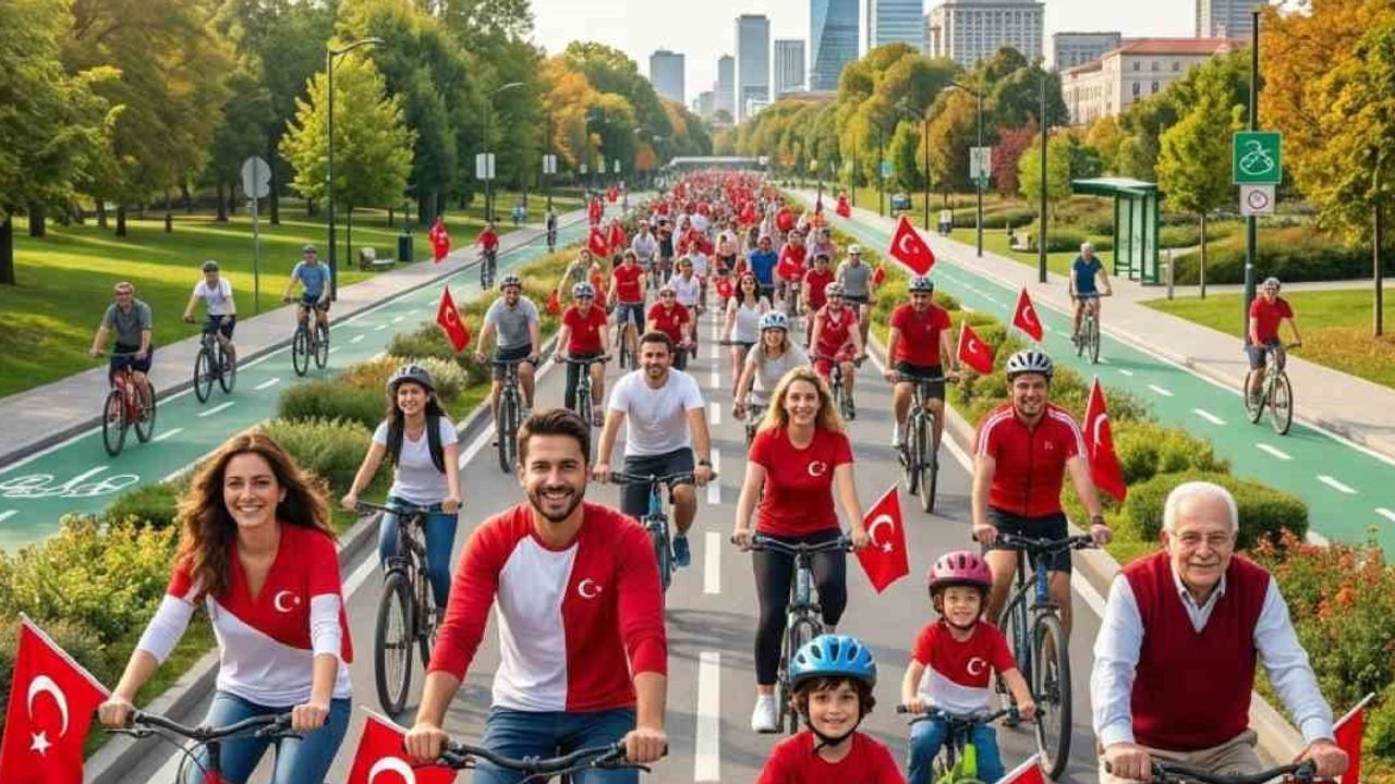 Cumhuriyet coşkusundan iklim eylemine 81 ilde ortak pedal