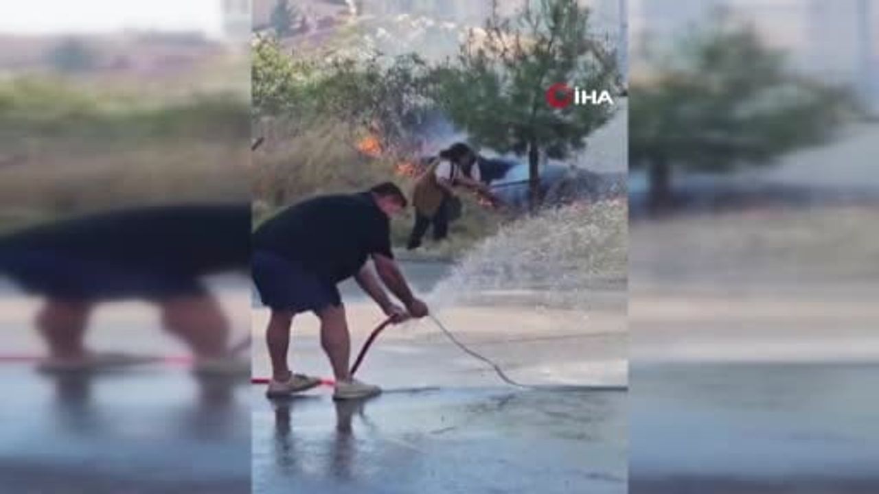 Edirne'de mahalle dayanışması yangını çevreye sıçramadan söndürdü