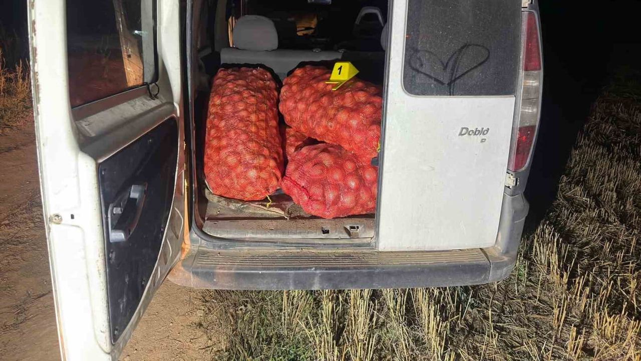 Emirdağ'da çuvallarla 250 kilo soğan çalmaya çalışırken suçüstü yakalandılar