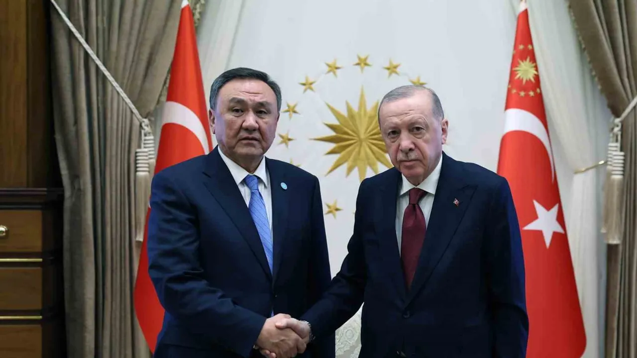 Erdoğan ve Ömüraliyev cumhurbaşkanlığı külliyesi'nde bir araya geldi