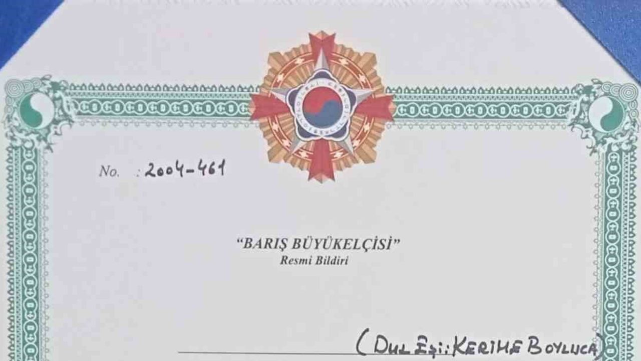 Erzurumlu gazinin ortaya çıkan barış büyükelçisi belgesi iki ülke bağını hatırlattı
