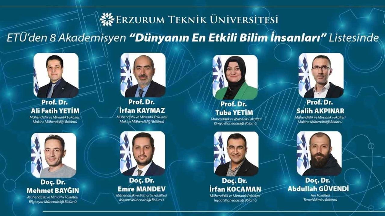 Etü'den sekiz akademisyen dünya çapında etki listesine girdi