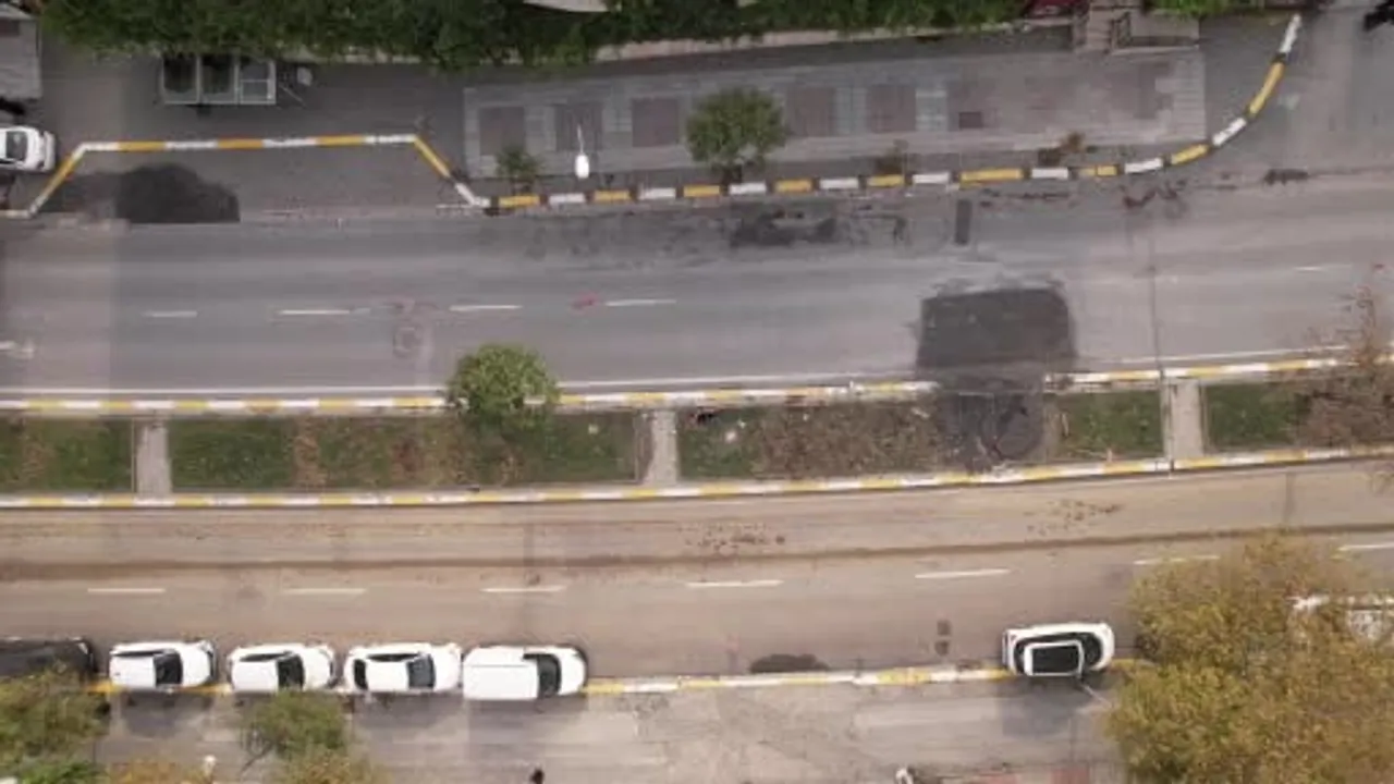 Eyüpsultan’da tramvay güzergahındaki ağaçların akıbeti havadan kayda alındı
