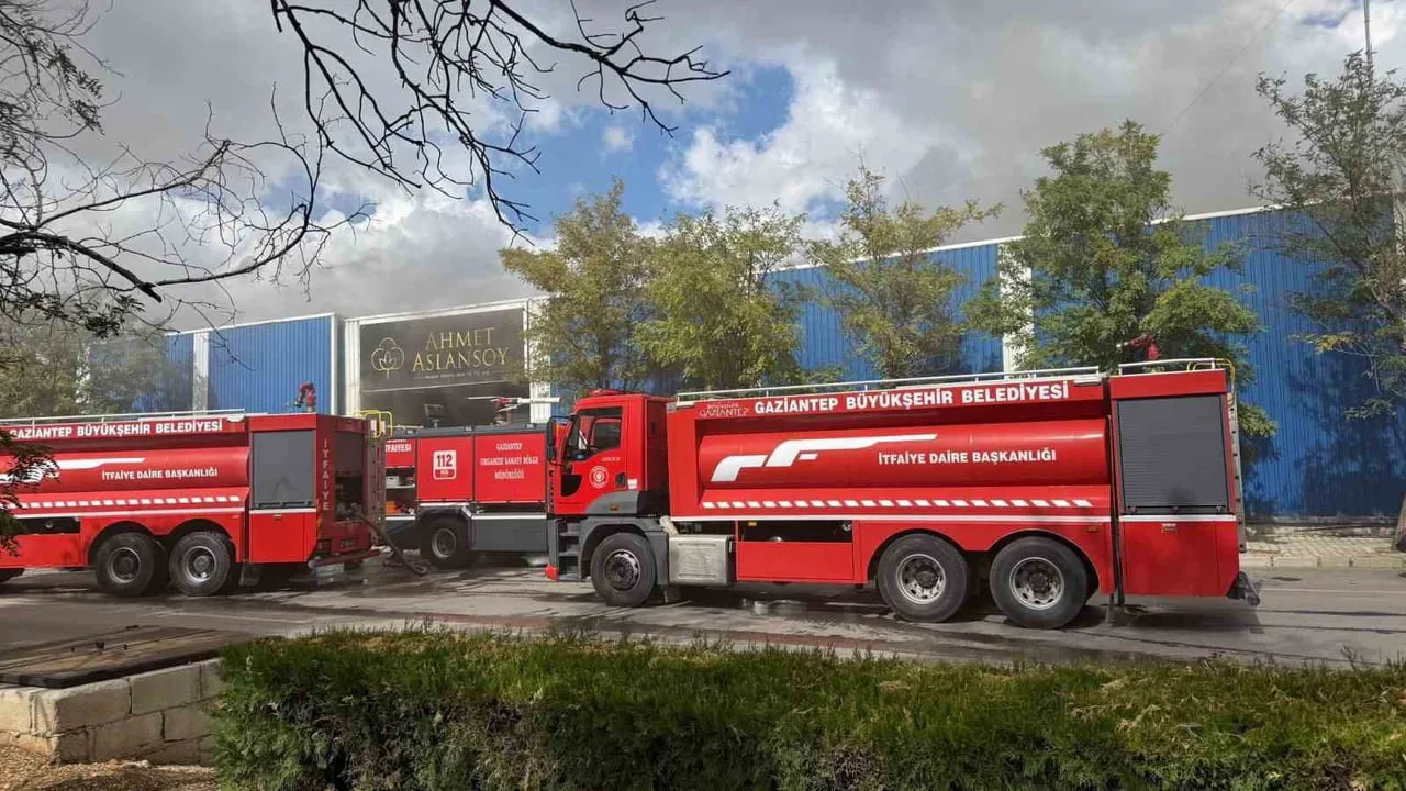 Gaziantep'te pamuk fabrikasında alevlere müdahale sürüyor