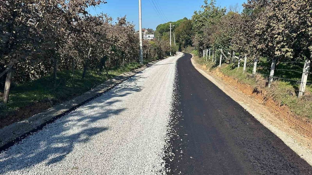 Göktepe köyünde yol konforu için sathi kaplama çalışması