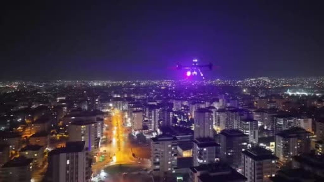 Gökyüzünden 36 dron ile huzur sağlanıyor: Gaziantep'te havadan denetimler