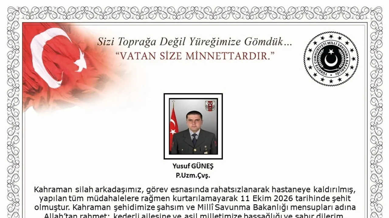 Görev başındayken rahatsızlanan uzman çavuş Yusuf Güneş şehit oldu