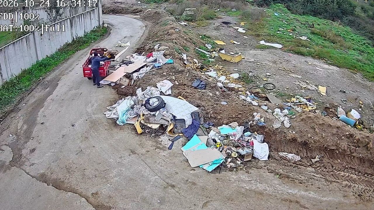 Gözlem altındaki alan çöp bırakanı ele verdi