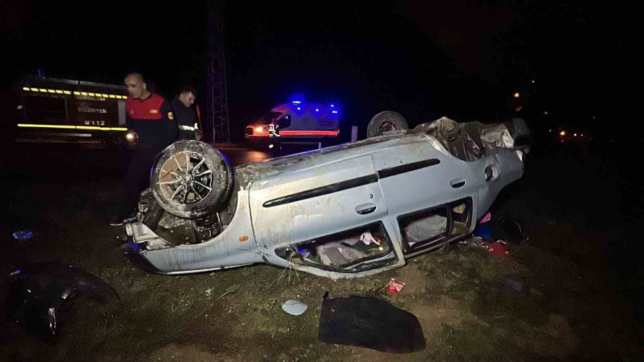 İki yaralıyla sonuçlanan takla: Zonguldak-Ankara yolunda kaza
