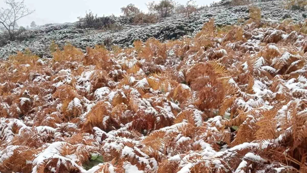 İnegöl'ün yükseklerinde sonbaharın ilk beyaz habercisi