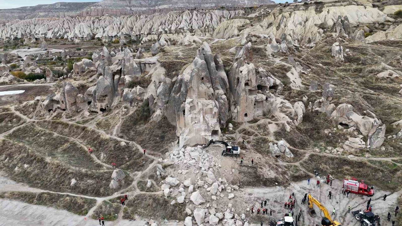 Kapadokya'da dron kayıtları peribacalarında oluşan değişimi ortaya koydu