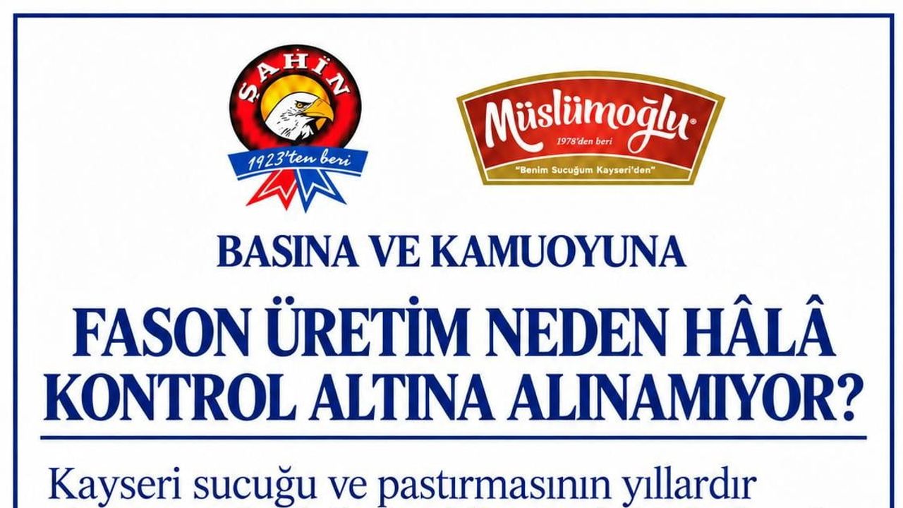 Kayseri sucuğunun itibarını koruma çağrısı: fason üretimde denetimler sıklaştırılsın