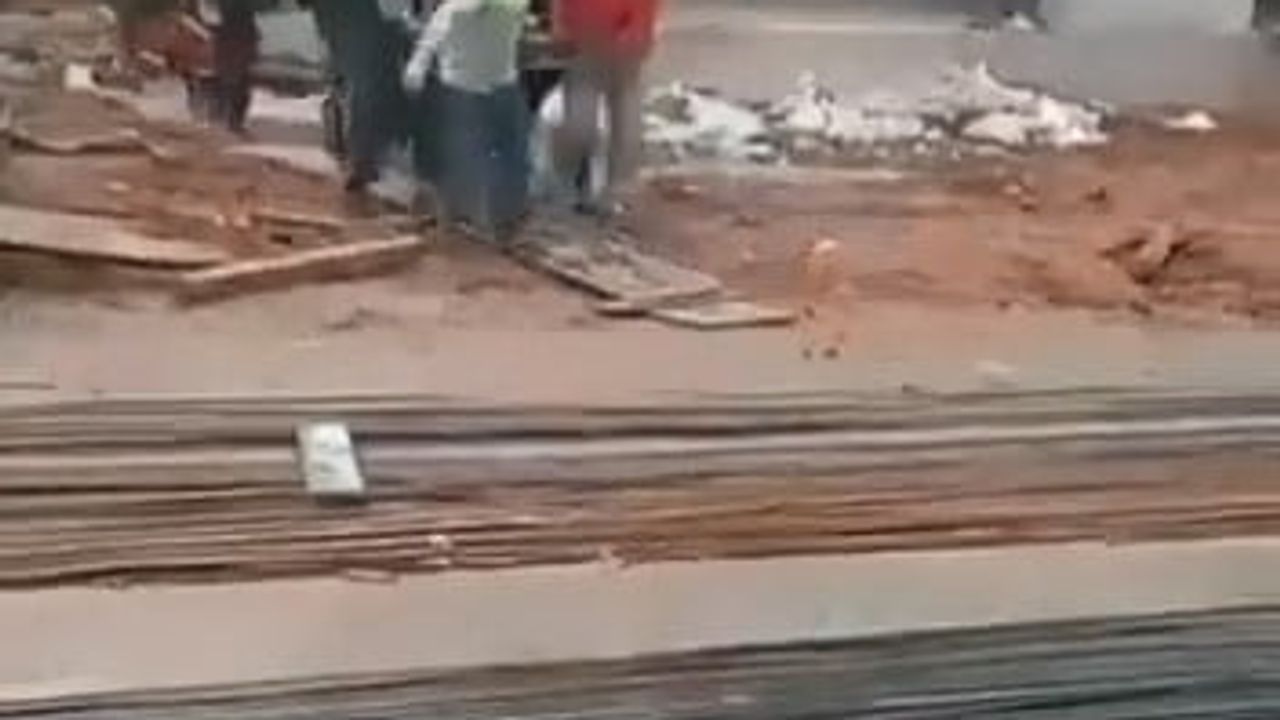 Kestel'de inşaat temelinde düşen işçi hastaneye kaldırıldı