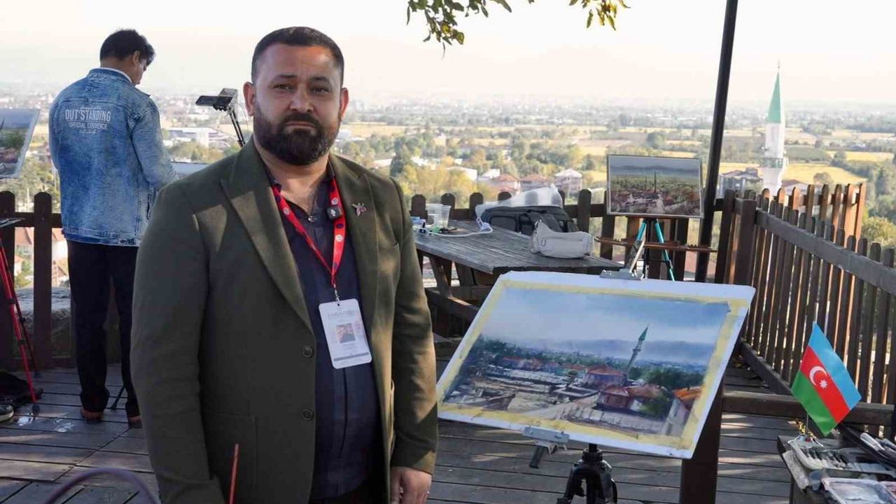 Konuralp antik tiyatrosu uluslararası suluboyacıların ilham kaynağı oldu