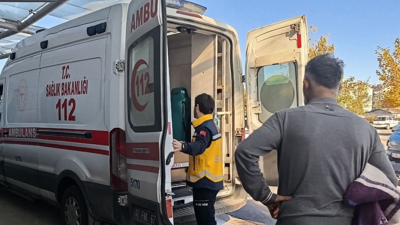 Konya Beyşehir'de apartmandan düşen alzaymır hastası hastaneye kaldırıldı