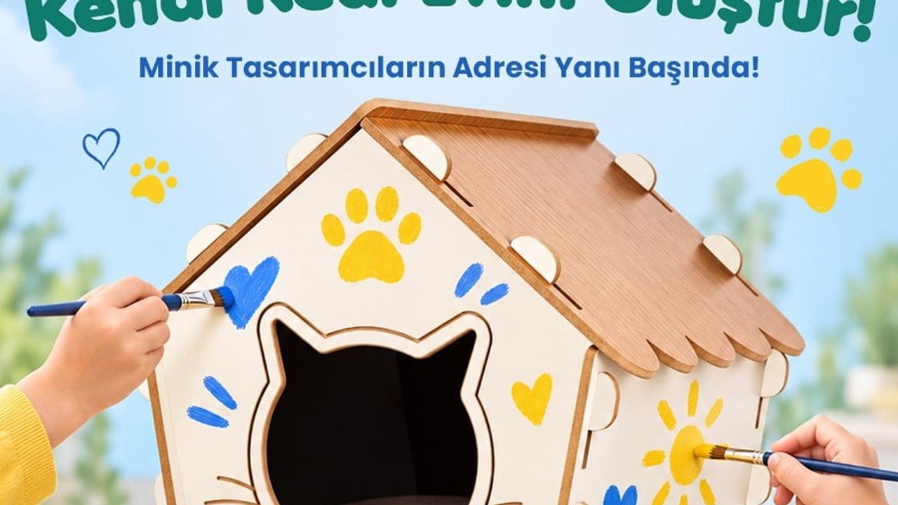 Küçük ellerden büyük dostluklar: M1 Konya AVM'de kedi evi atölyesi