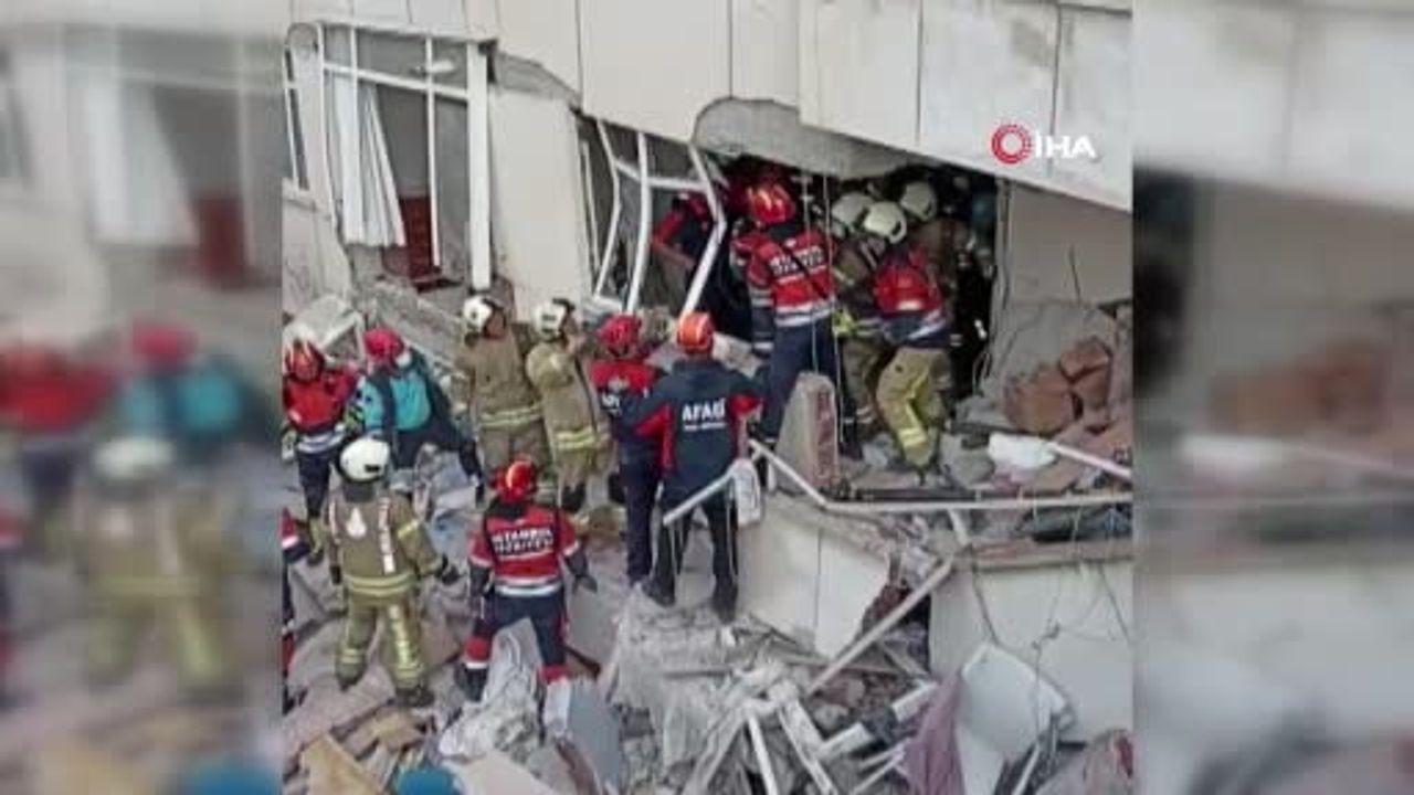 Maltepe'de çöken binada arama-kurtarma çalışmaları sürüyor