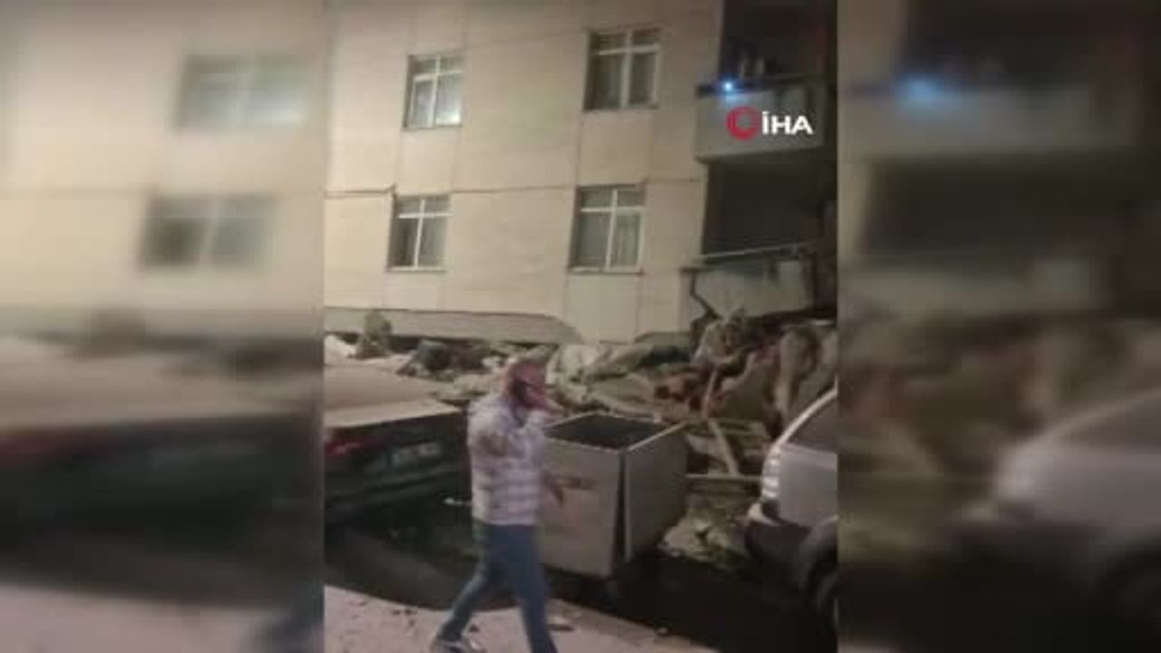 Maltepe'de sabahın ilk dakikalarında 7 katlı binanın çöküşü kamerada