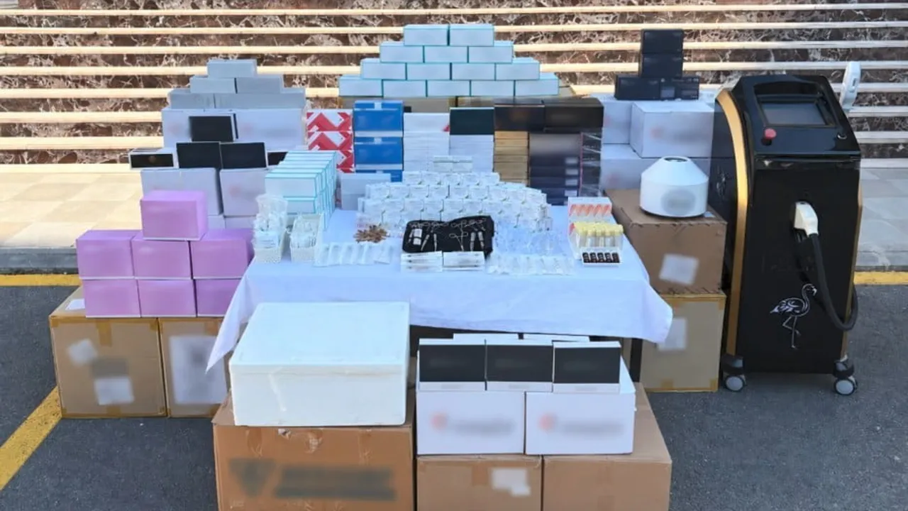 Mersin'de piyasa değeri 10 milyon 870 bin TL olan kaçak estetik malzemelere operasyon