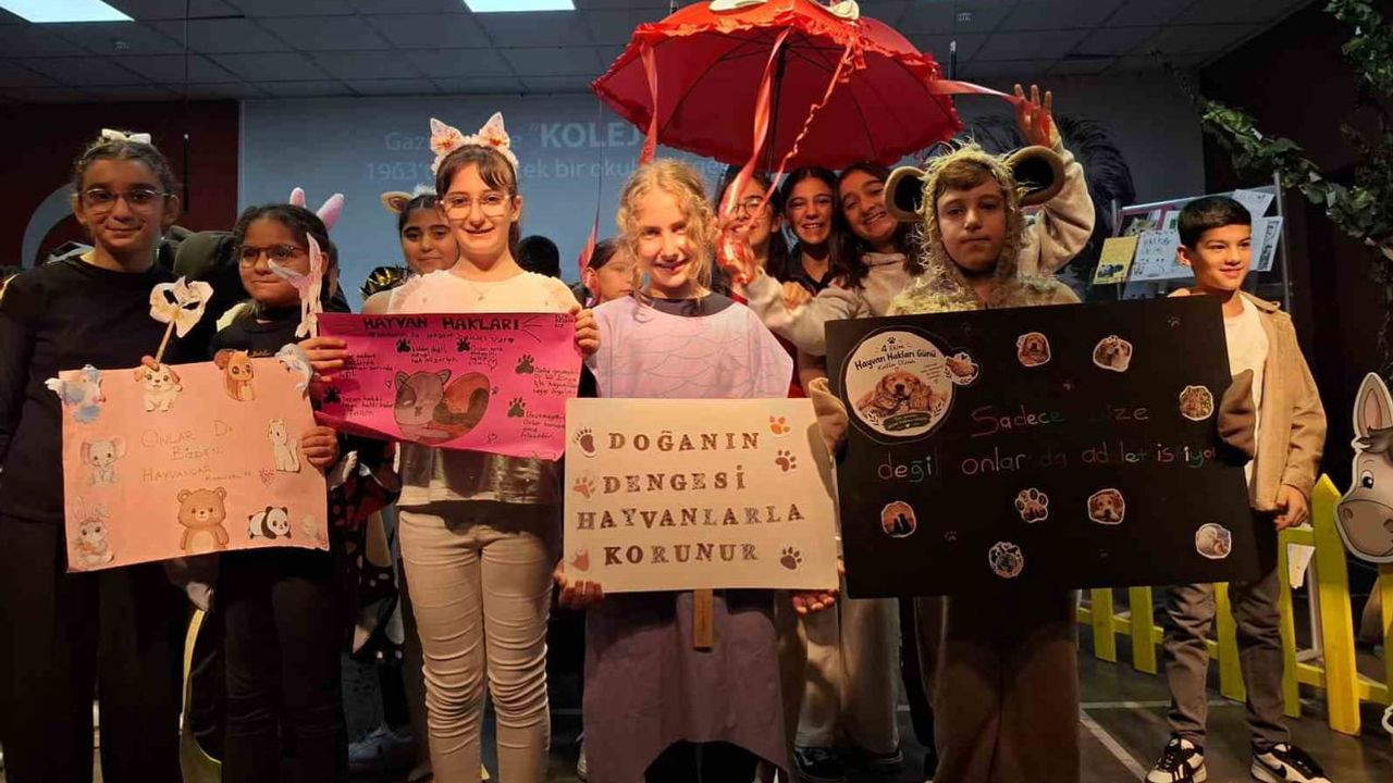 Minik aktörlerden büyük vicdan: GKV öğrencileri hayvan haklarına dikkat çekti