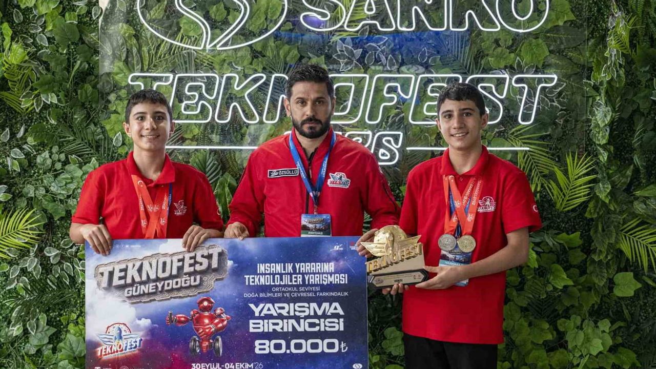 Ortaokul öğrencilerinin insanlık yararına projeleri Teknofest Güneydoğu'da ödüllendirildi