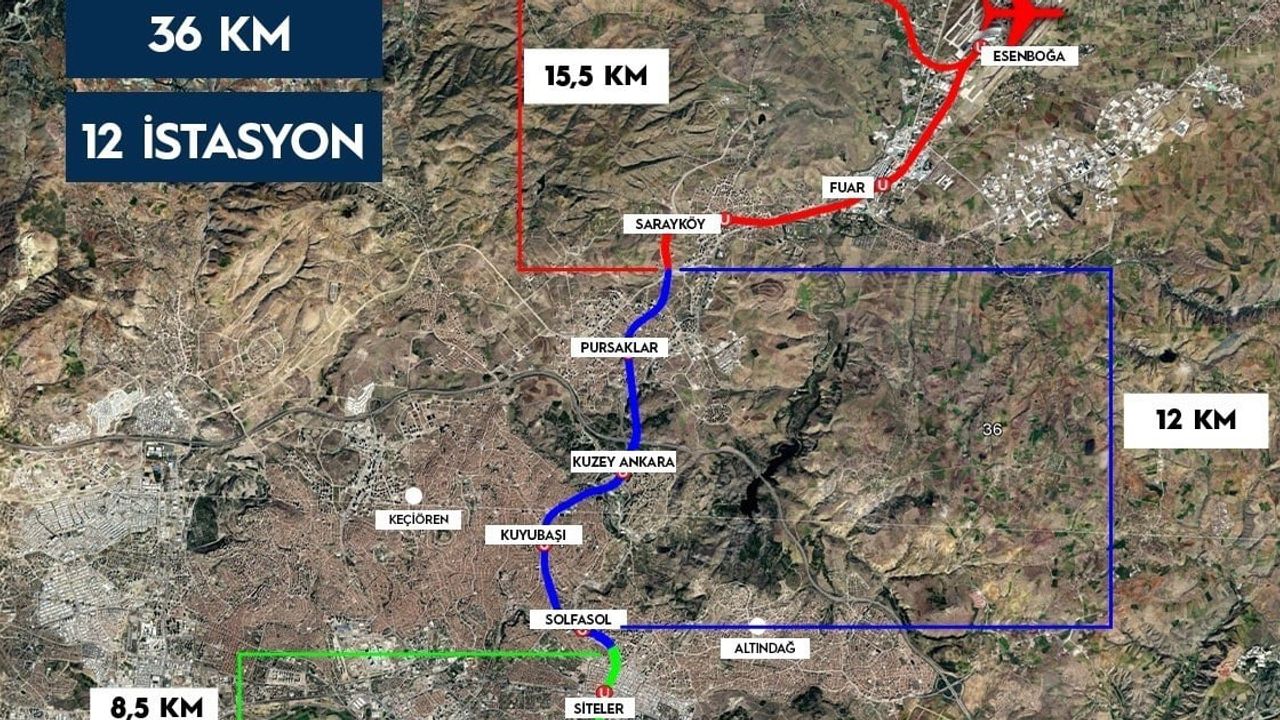 Raylı hatla bağlantı: YHT gar ile Esenboğa Havalimanı 36 kilometrede buluşuyor