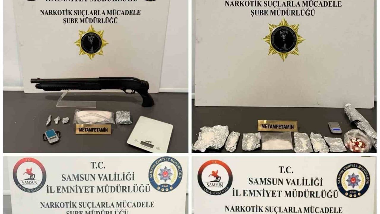 Samsun'da dört ilçeyi kapsayan operasyonda 331,50 gram metamfetamin ele geçirildi