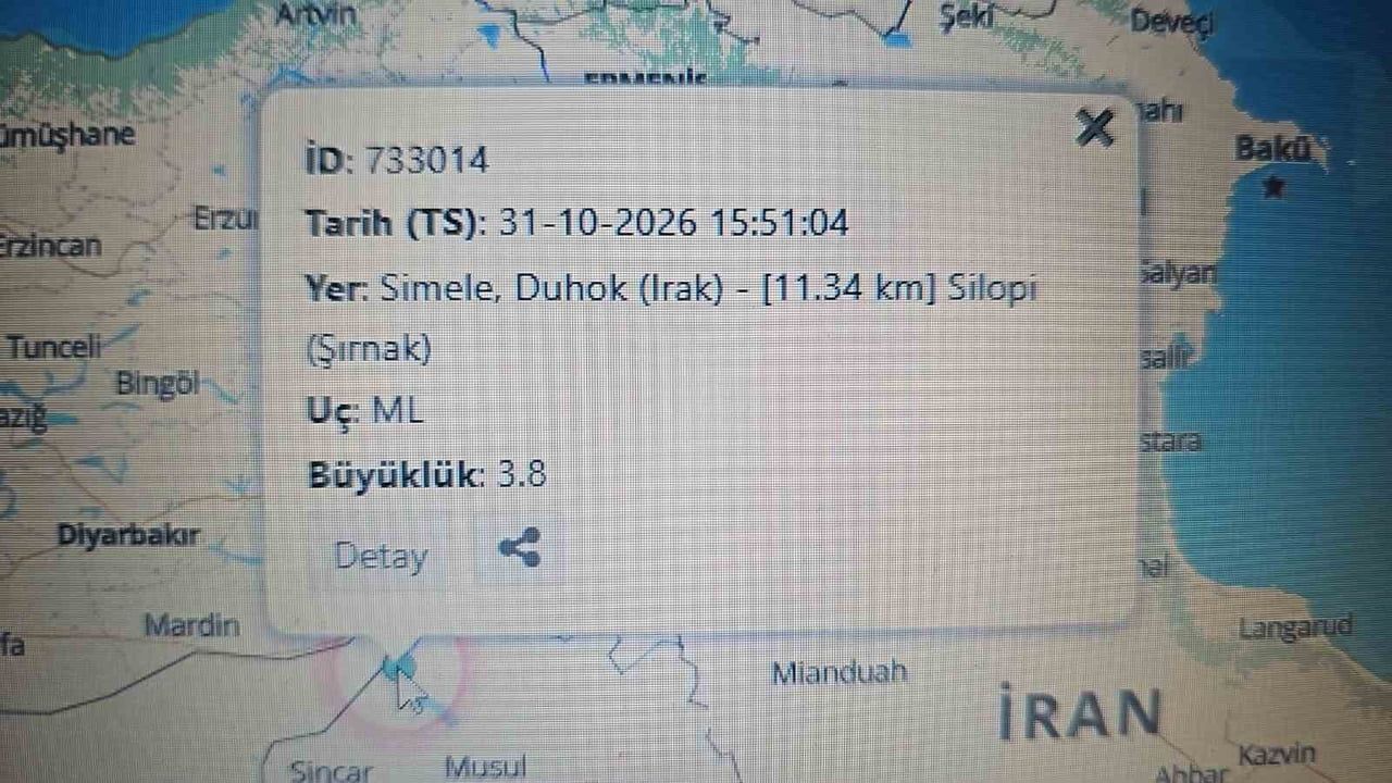 Simele merkezli 3.8'lik sarsıntı Silopi'yi tedirgin etti