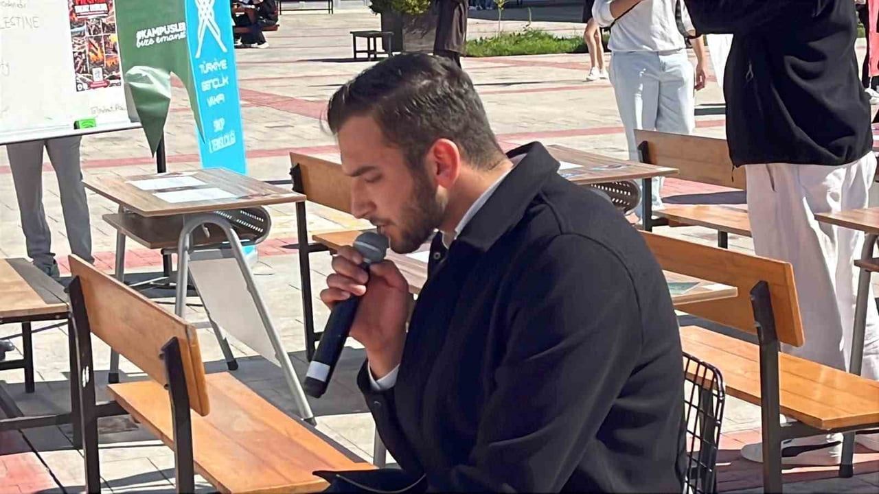 Sinop'ta üniversitede boş sıralarla Filistin'e destek eylemi