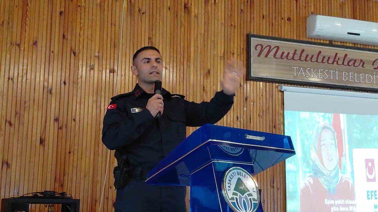 Taşkesti'de ailelere çocuk güvenliği, bağımlılık ve dijital risk eğitimi verildi