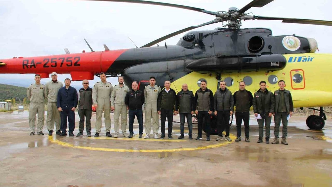 Tavşanlı'daki yangın söndürme helikopteri sezona veda etti