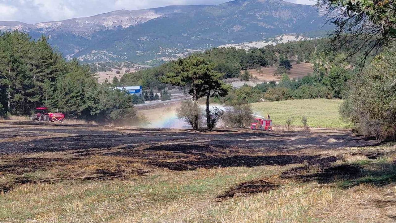 Traktör ve römorklu tankerler ormanın sınırını korudu