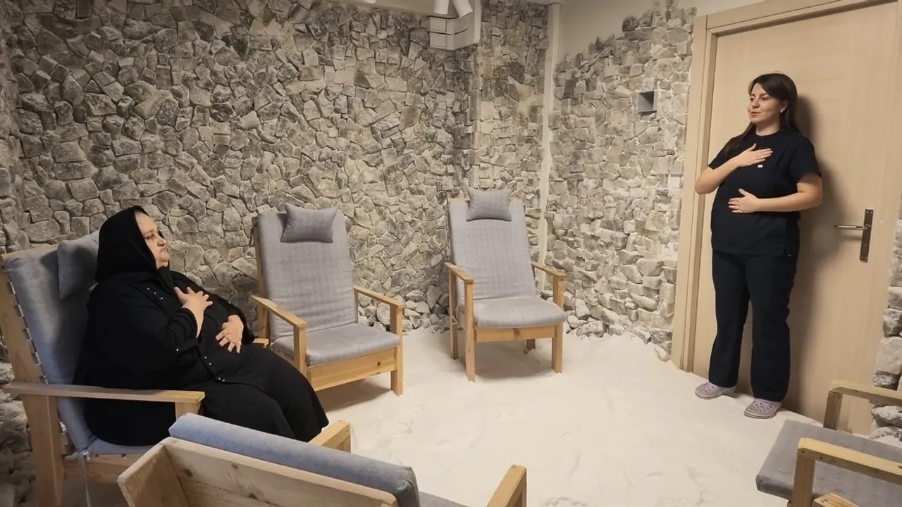 Tuz mağarasında nefesini yeniden kazandı
