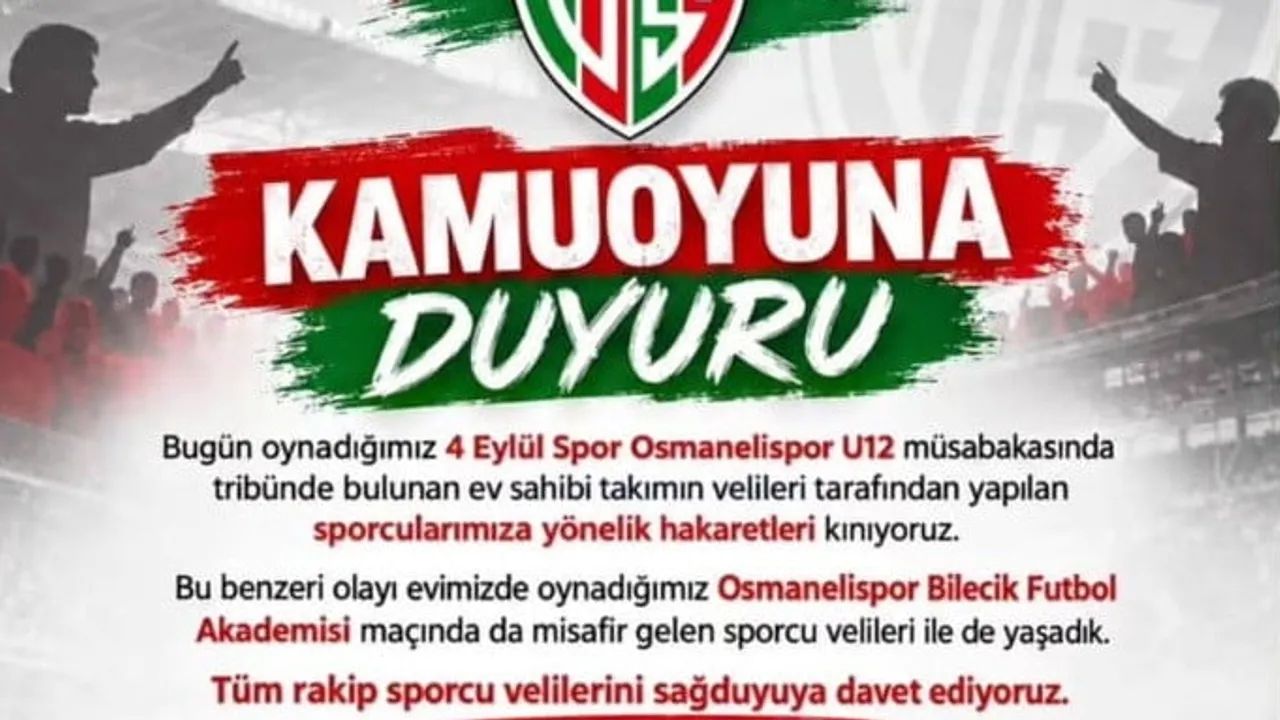 U12'de tekrar eden hakaretlere tepkiler: velilere sağduyu çağrısı