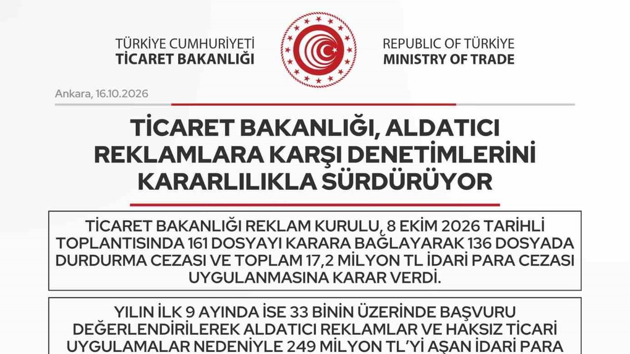 Yanıltıcı reklamlara sıkı takip: 9 ayda 249 milyon lira idari para cezası