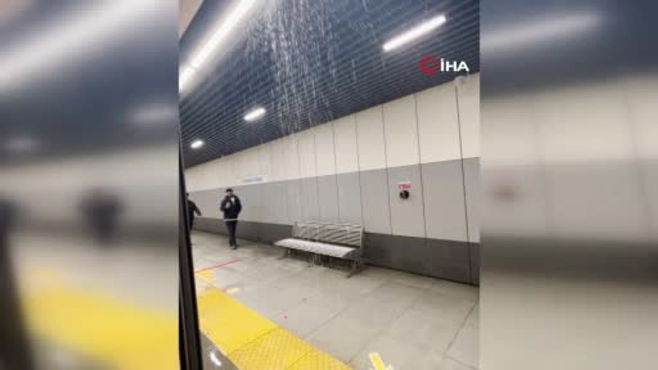 Yenibosna metrosunda tavan sızıntısı yolcuların tepkisini topladı
