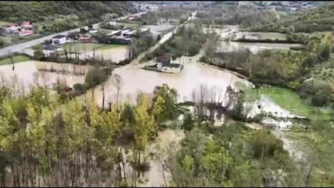 Zonguldak'ta dron görüntüleriyle ortaya çıkan Çaycuma Ramazanoğlu köyü seli