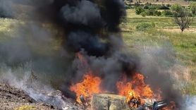 Kütahya'da takla atan otomobil alev aldı: 5 yaralı