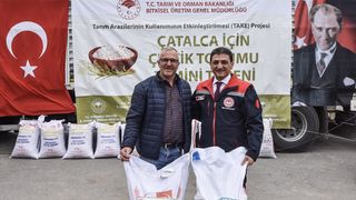 Çatalca'da Çiftçilere 22 Ton Çeltik Tohumu Dağıtıldı