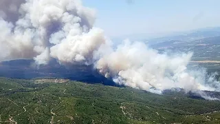 Manisa Akhisar'da Orman Yangınına Müdahale Devam Ediyor