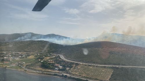 İzmir'in Urla İlçesinde Makilik Alanda Yangın Çıktı