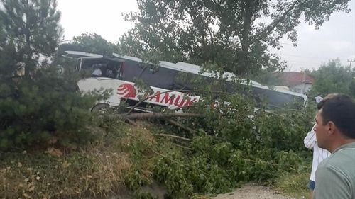 Antalya'da Yolcu Otobüsü Ağaçlara Çarptı: 10 Yaralı
