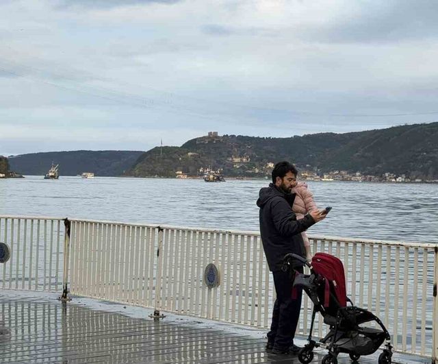 İstanbul Boğazı'nda sağanak sonrası gökkuşağı Sarıyer sahilini süsledi